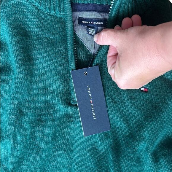 Tommy Hilfiger sweater green new nwt boys zip Medium - Picture 4 of 5